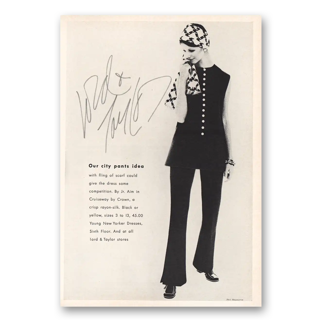 1970 Lord & Taylor City Pants Idea Vintage Magazine Print Ad