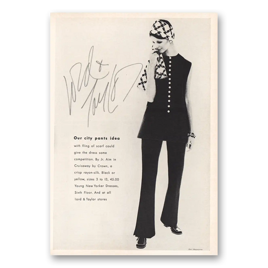 1970 Lord & Taylor City Pants Idea Vintage Magazine Print Ad