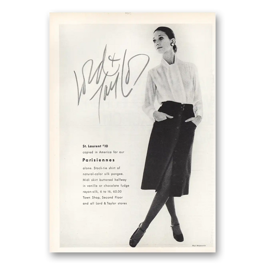 1970 Lord & Taylor St Laurent Vintage Magazine Print Ad