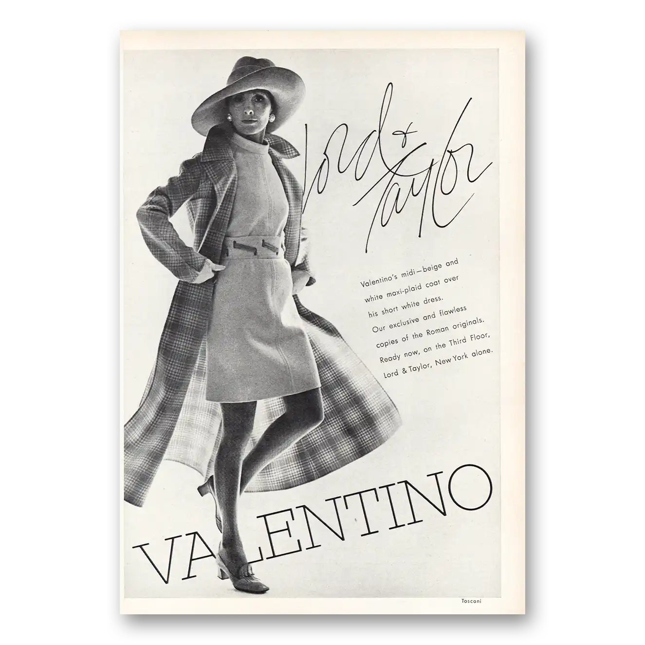 1970 Lord & Taylor Valentino Vintage Magazine Print Ad