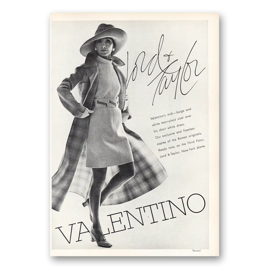 1970 Lord & Taylor Valentino Vintage Magazine Print Ad