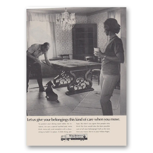 1970 Mayflower Moving Trucks Let Us Give Your Belongings This Kind of Care Vintage Magazine Print Ad