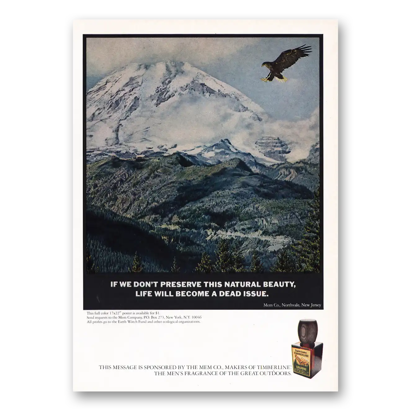 1970 Timberline Fragrance Preserve This Natural Beauty Vintage Magazine Print Ad