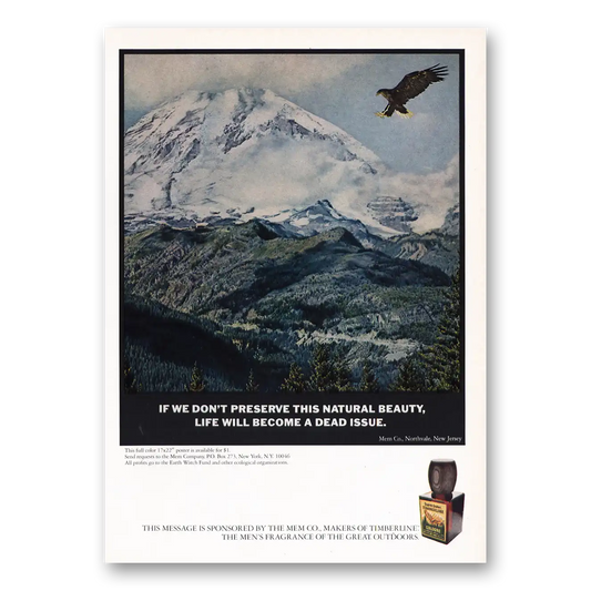 1970 Timberline Fragrance Preserve This Natural Beauty Vintage Magazine Print Ad