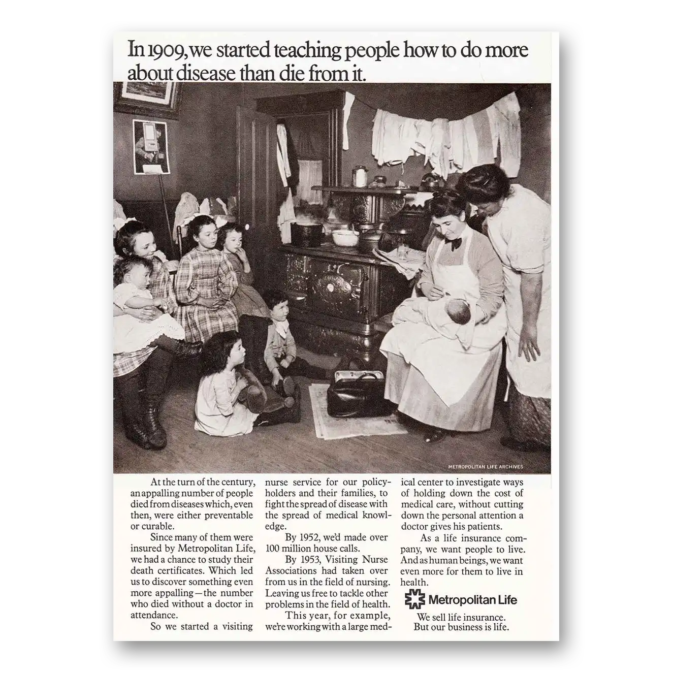 1970 Metropolitan Life Insurance Teaching People How To Do More Vintage Magazine Print Ad