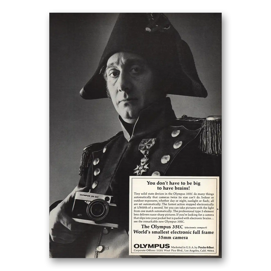 1970 Olympus Camera Don’t Have to Be Big Vintage Magazine Print Ad