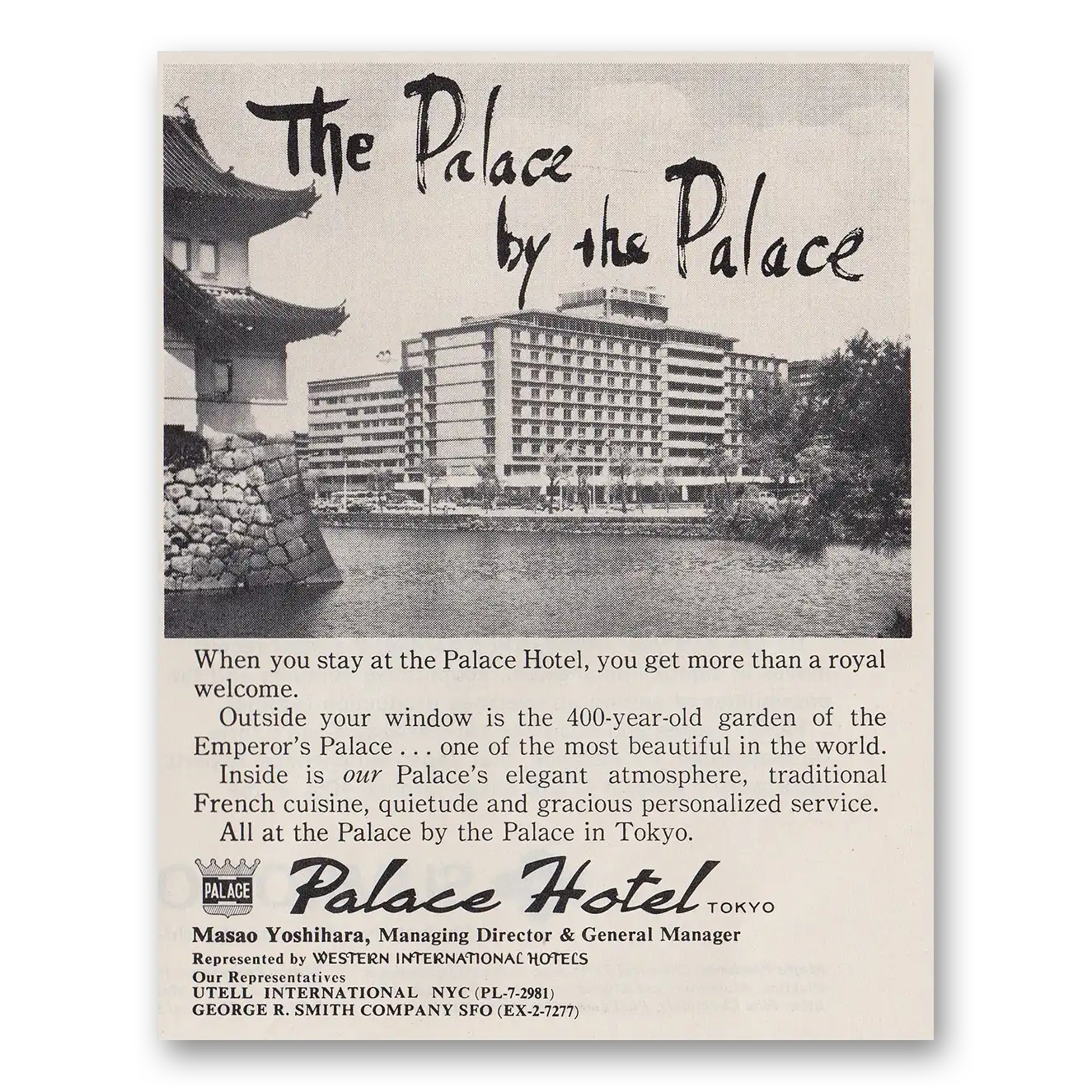 1970 Palace Hotel Tokyo More Than a Royal Welcome Vintage Magazine Print Ad