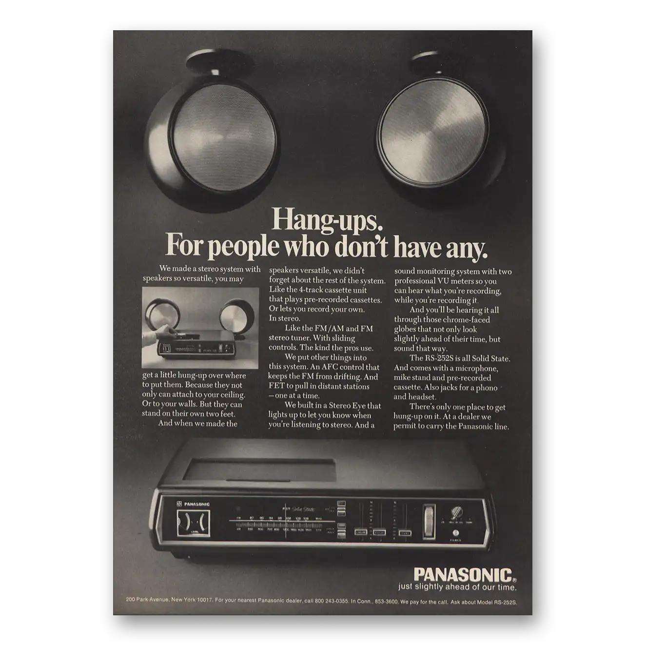 1970 Panasonic Radio Hang Ups People Who Don’t Have Any Vintage Magazine Print Ad