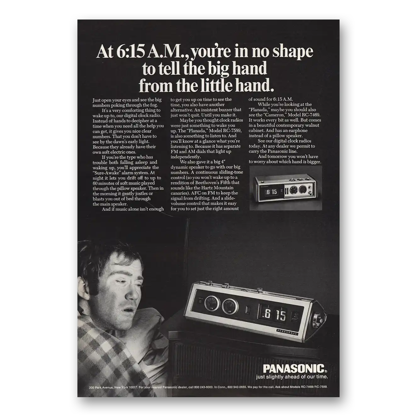 1970 Panasonic Radio Tell Big Hand From Little Hand Vintage Magazine Print Ad