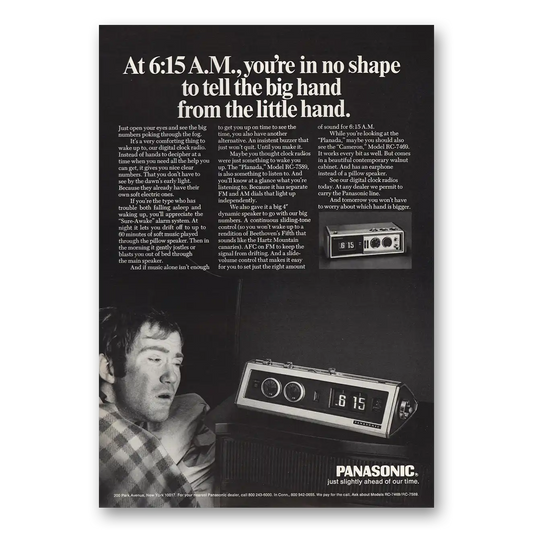 1970 Panasonic Radio Tell Big Hand From Little Hand Vintage Magazine Print Ad