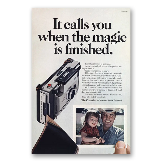 1970 Polaroid Countdown Camera Call You When the Magic is Finished Vintage Magazine Print Ad