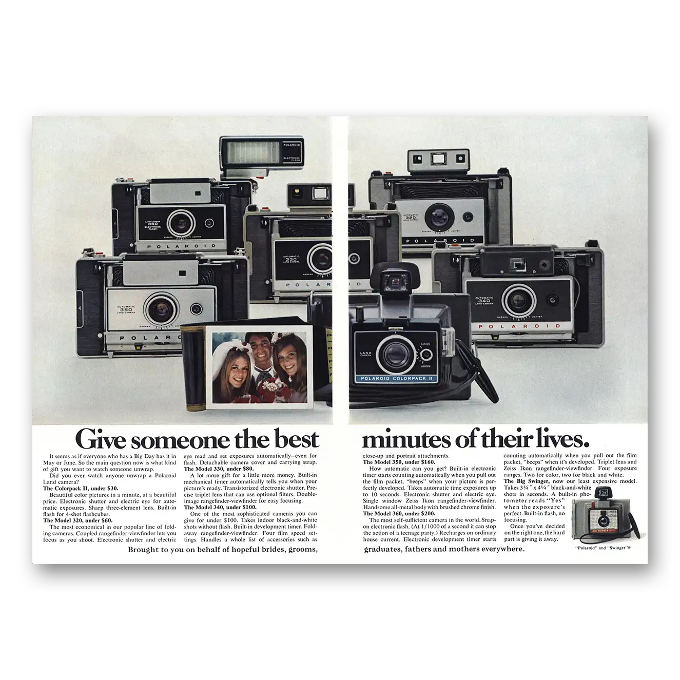 1970 Polaroid Color Pack Camera Best Minutes of Their Lives Vintage Magazine Print Ad