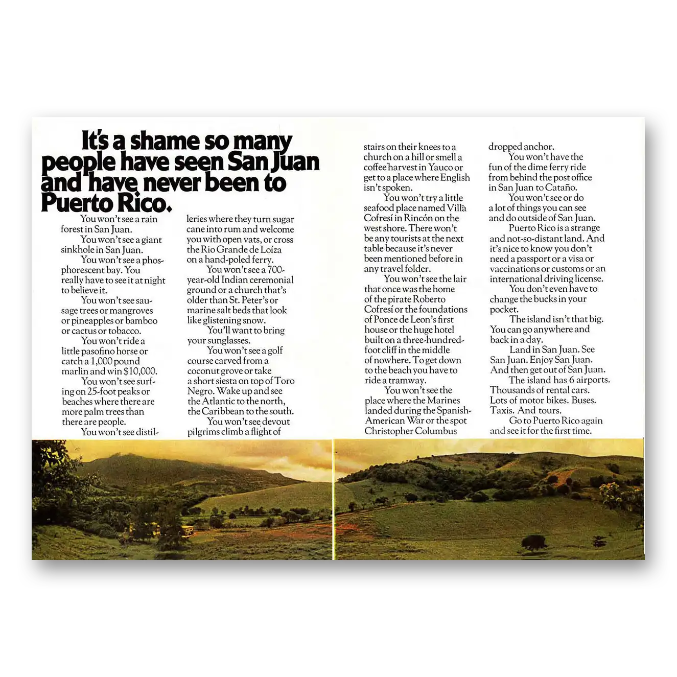 1970 Puerto Rico So Many People Have Seen San Juan Vintage Magazine Print Ad