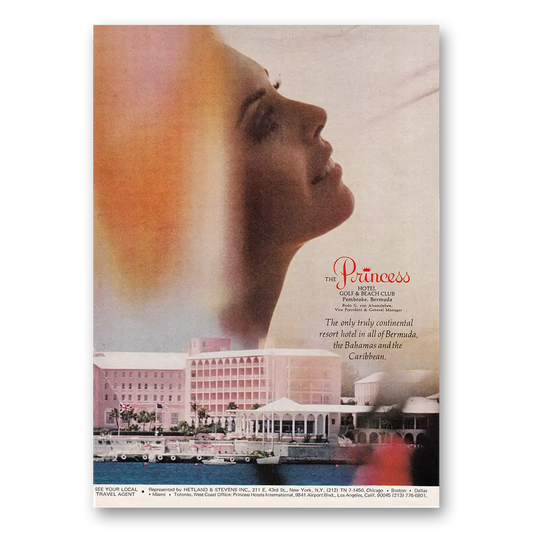 1970 Princess Hotel Bermuda Only True Continental Resort Hotel Vintage Magazine Print Ad