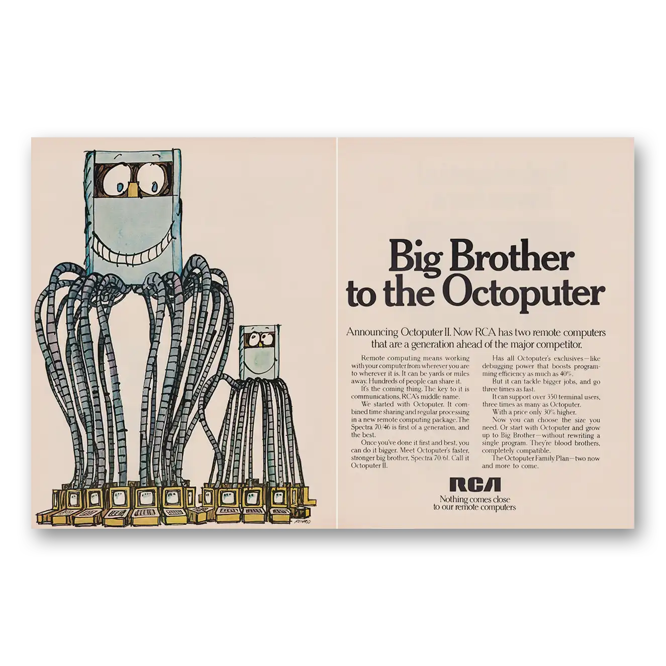 1970 RCA Octoputer Big Brother to the Octoputer Vintage Magazine Print Ad