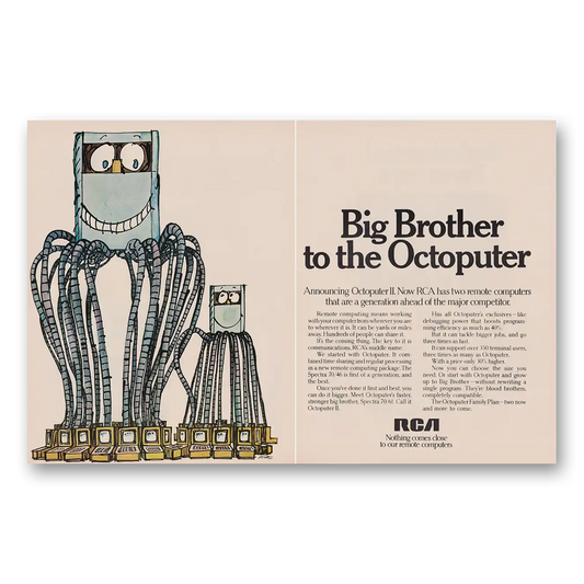 1970 RCA Octoputer Big Brother to the Octoputer Vintage Magazine Print Ad