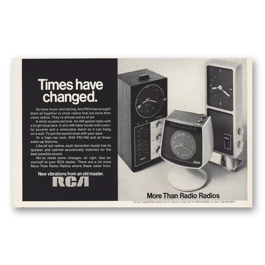 1970 RCA Radios Times Have Changed Vintage Magazine Print Ad