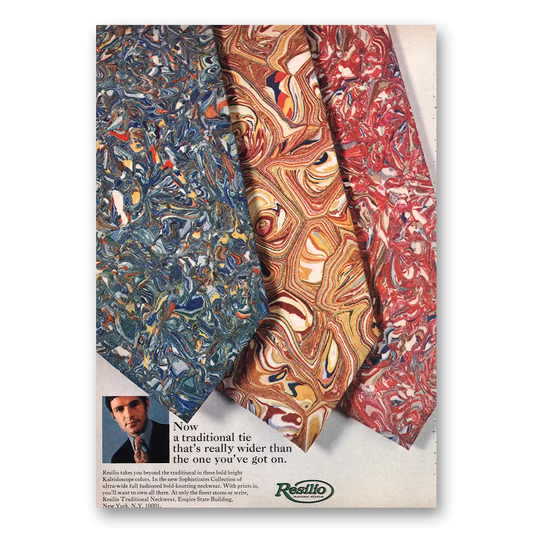 1970 Resilio Neckwear Traditional Tie Wider Vintage Magazine Print Ad