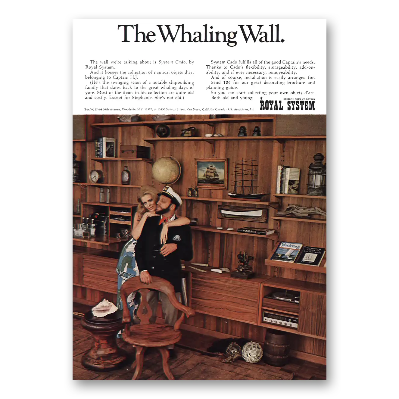 1970 Royal System Whaling Wall Vintage Magazine Print Ad