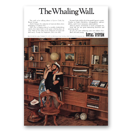 1970 Royal System Whaling Wall Vintage Magazine Print Ad