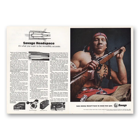 1970 Savage Arms Savage Headspace Vintage Magazine Print Ad