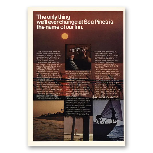 1970 Sea Pines Plantation The Only Thing Vintage Magazine Print Ad