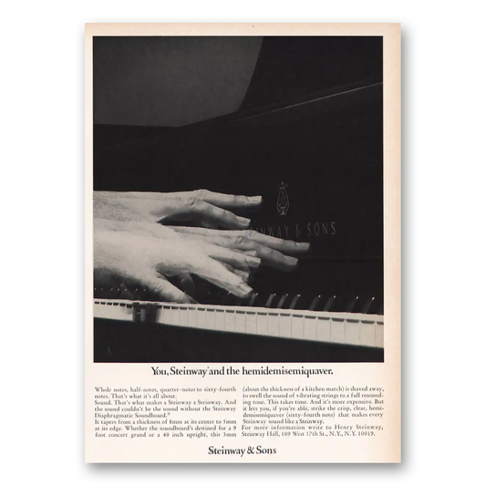 1970 Steinway Piano Hemidemisemiquaver Vintage Magazine Print Ad