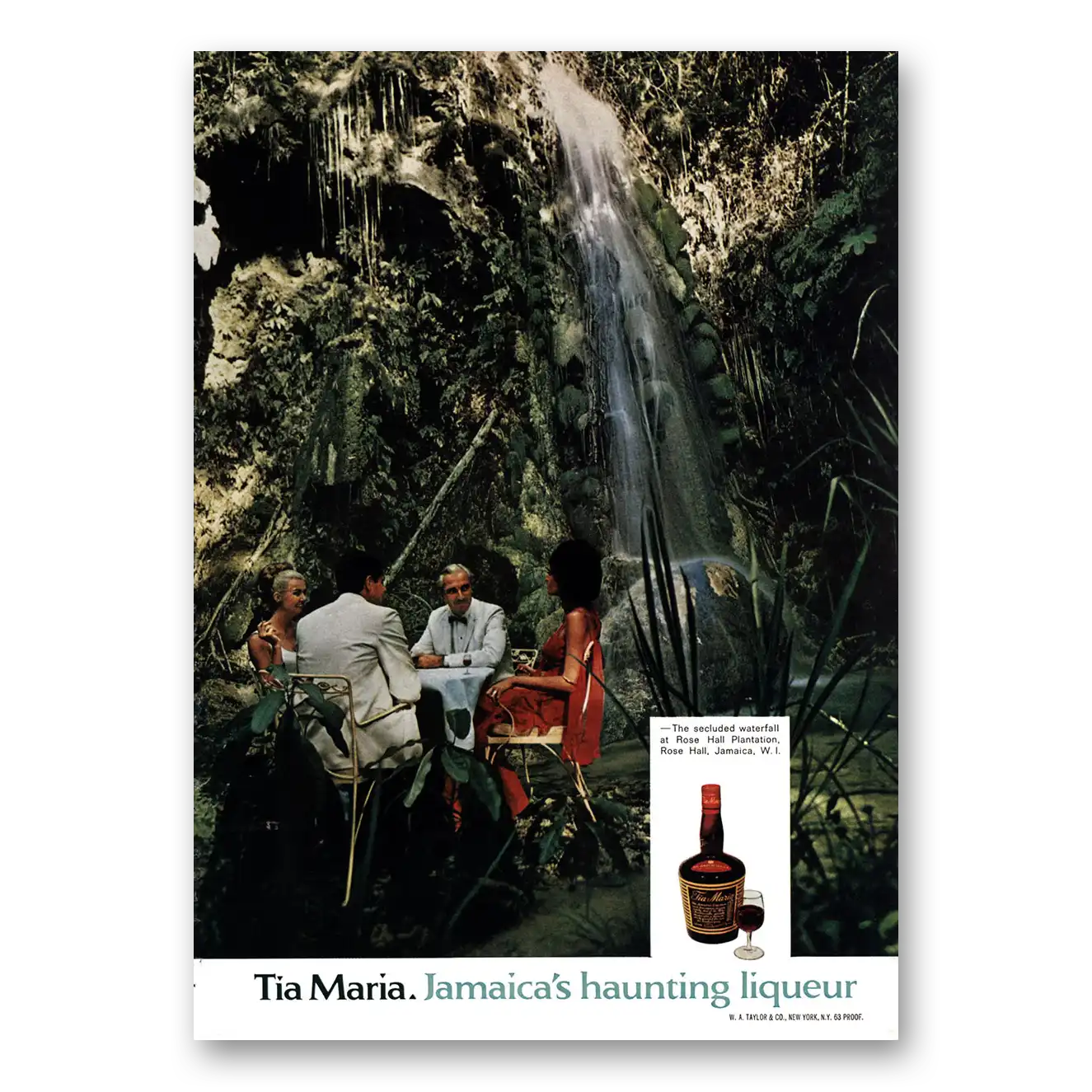 1970 Tia Maria Liqueur Jamaicas Haunting Liqueur Rose Hall Plantation Waterfall Vintage Magazine Print Ad