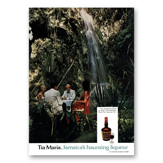 1970 Tia Maria Liqueur Jamaicas Haunting Liqueur Rose Hall Plantation Waterfall Vintage Magazine Print Ad