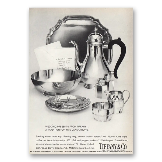 1970 Tiffany & Co Wedding Presents Vintage Magazine Print Ad