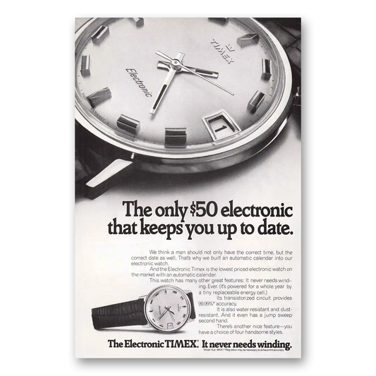 1970 Timex Watch Up To Date Vintage Magazine Print Ad