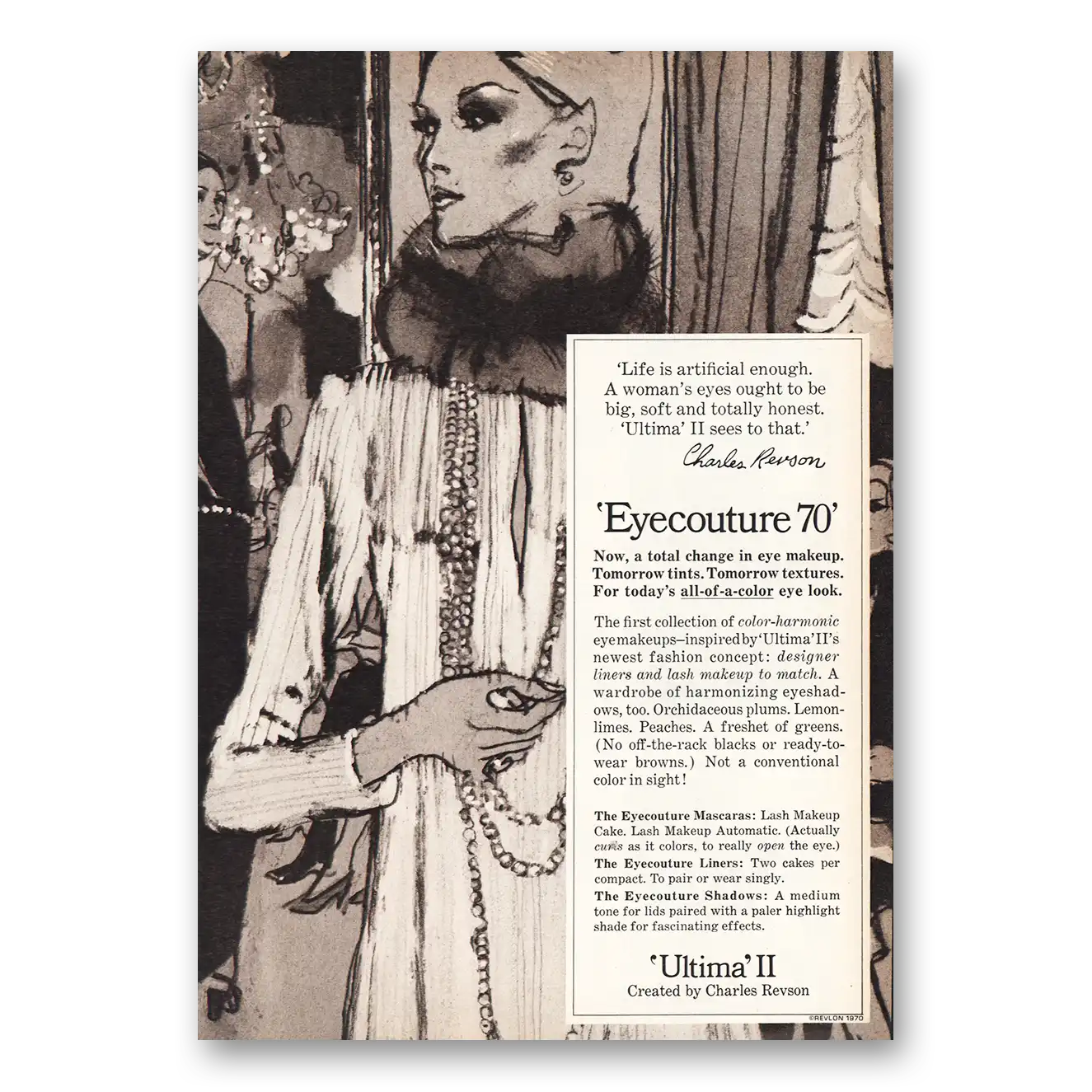 1970 Ultima II Eyecouture 70 Vintage Magazine Print Ad