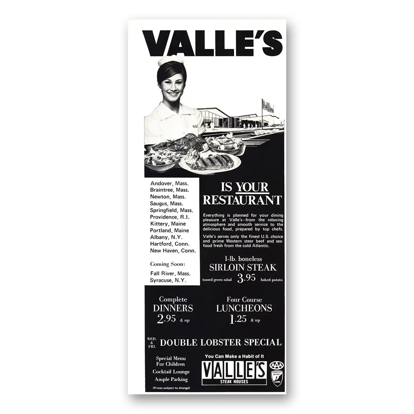 1970 Valles Steak Houses Your Restaurant Vintage Magazine Print Ad