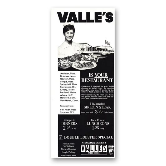 1970 Valles Steak Houses Your Restaurant Vintage Magazine Print Ad