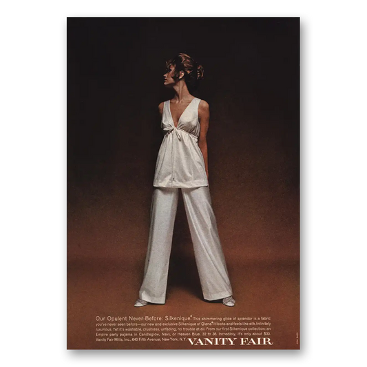 1970 Vanity Fair Undergarments Opulent Never Before Silkenique Vintage Magazine Print Ad