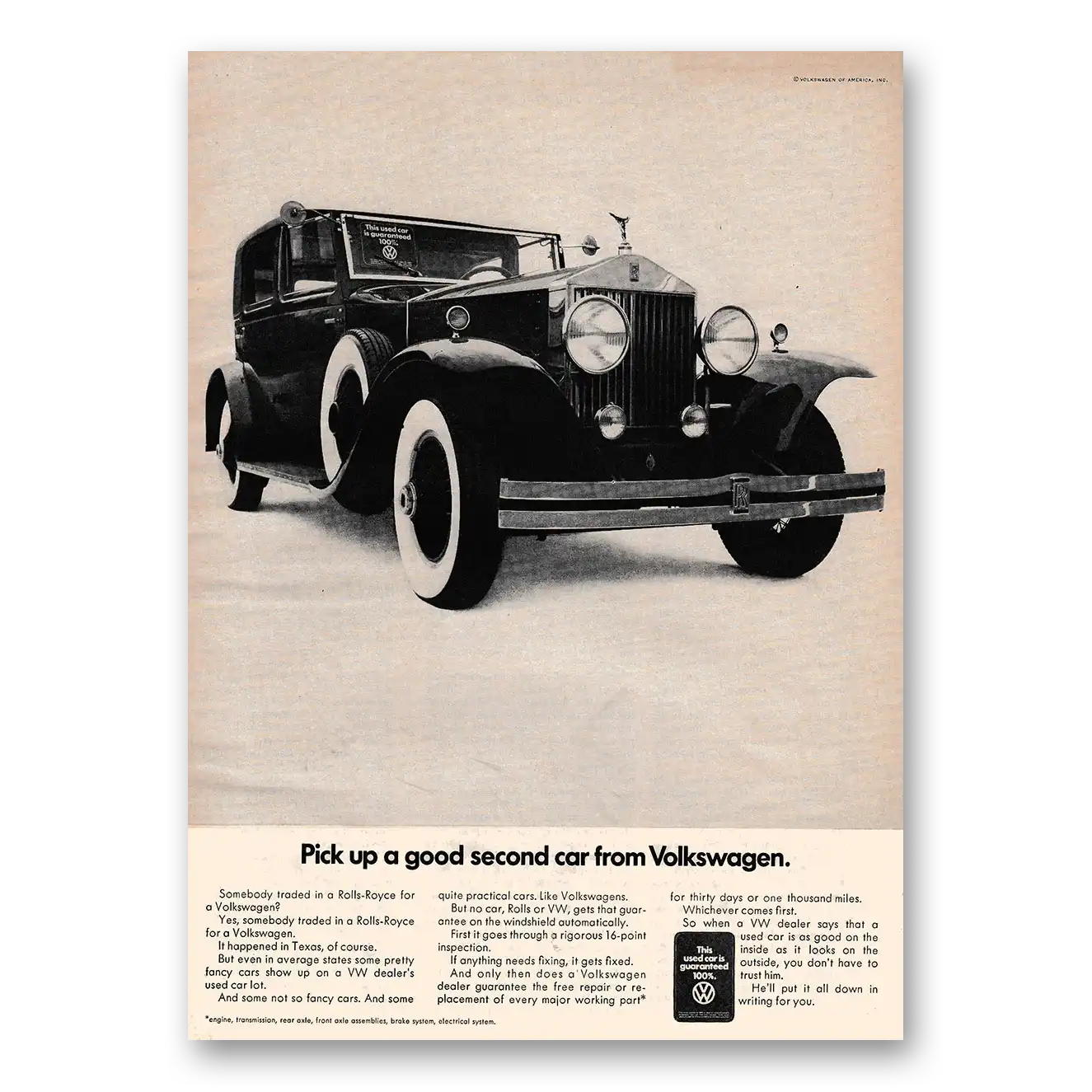 1970 Volkswagen Pick Up a Good Second Car Vintage Magazine Print Ad