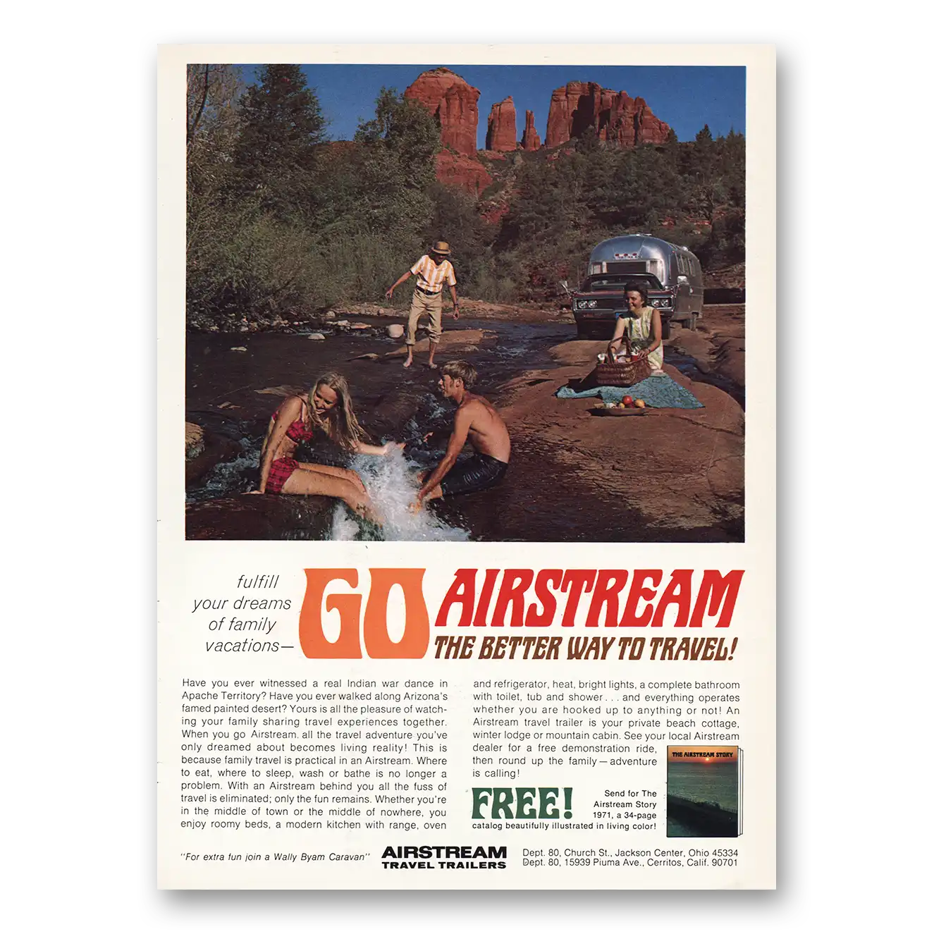 1971 Airstream Trailers Fulfill Your Dreams Vintage Magazine Print Ad