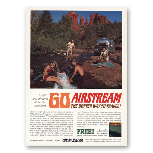 1971 Airstream Trailers Fulfill Your Dreams Vintage Magazine Print Ad