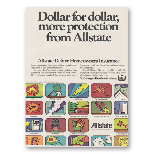 1971 Allstate Insurance Dollar for Dollar More Protection Vintage Magazine Print Ad