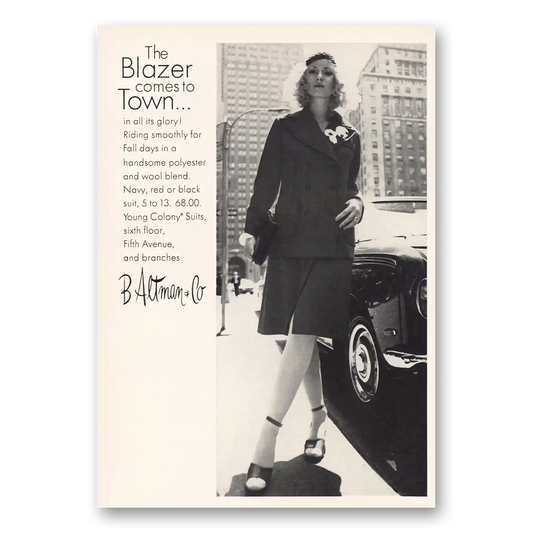 1971 B Altman Blazer Comes to Town Vintage Magazine Print Ad