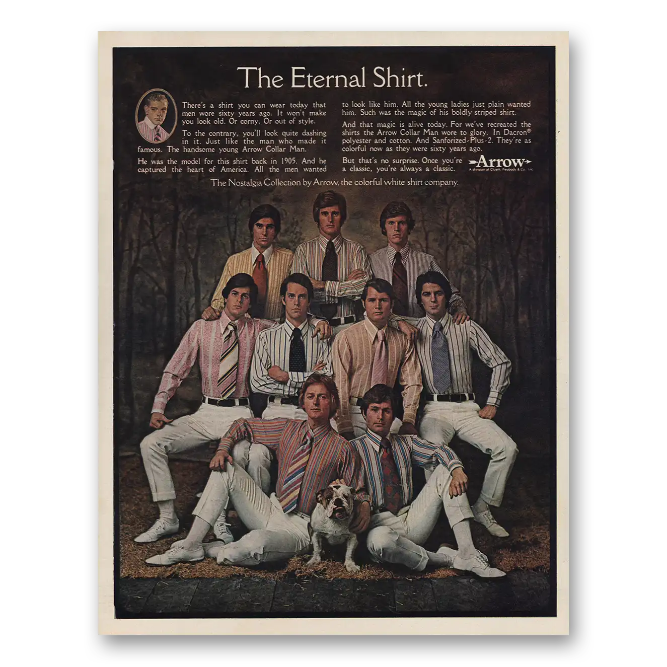 1971 Arrow Shirts Eternal Shirt Vintage Magazine Print Ad