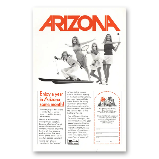 1971 Arizona Enjoy a Year in Some Month Vintage Magazine Print Ad