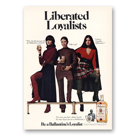 1971 Ballantines Ale Liberated Loyalists Vintage Magazine Print Ad