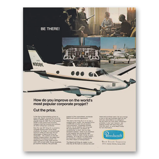 1971 Beechcraft King Air Most Popular Corporate Propjet Vintage Magazine Print Ad