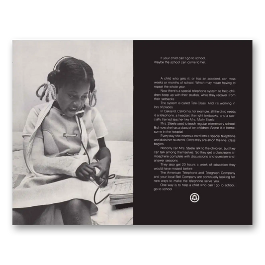 1971 Bell Telephone Bell American Telephone Child Can't Go to School Vintage Magazine Print Ad