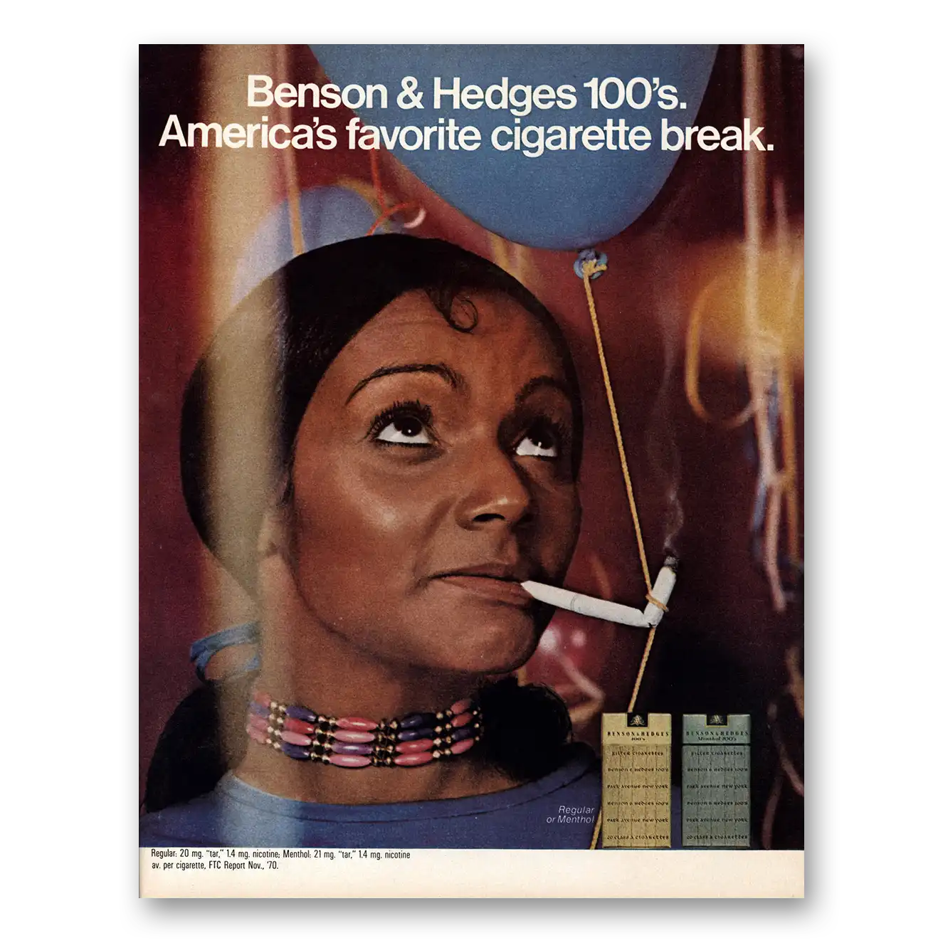 1971 Benson & Hedges Cigarettes Favorite Cigarette Break Vintage Magazine Print Ad