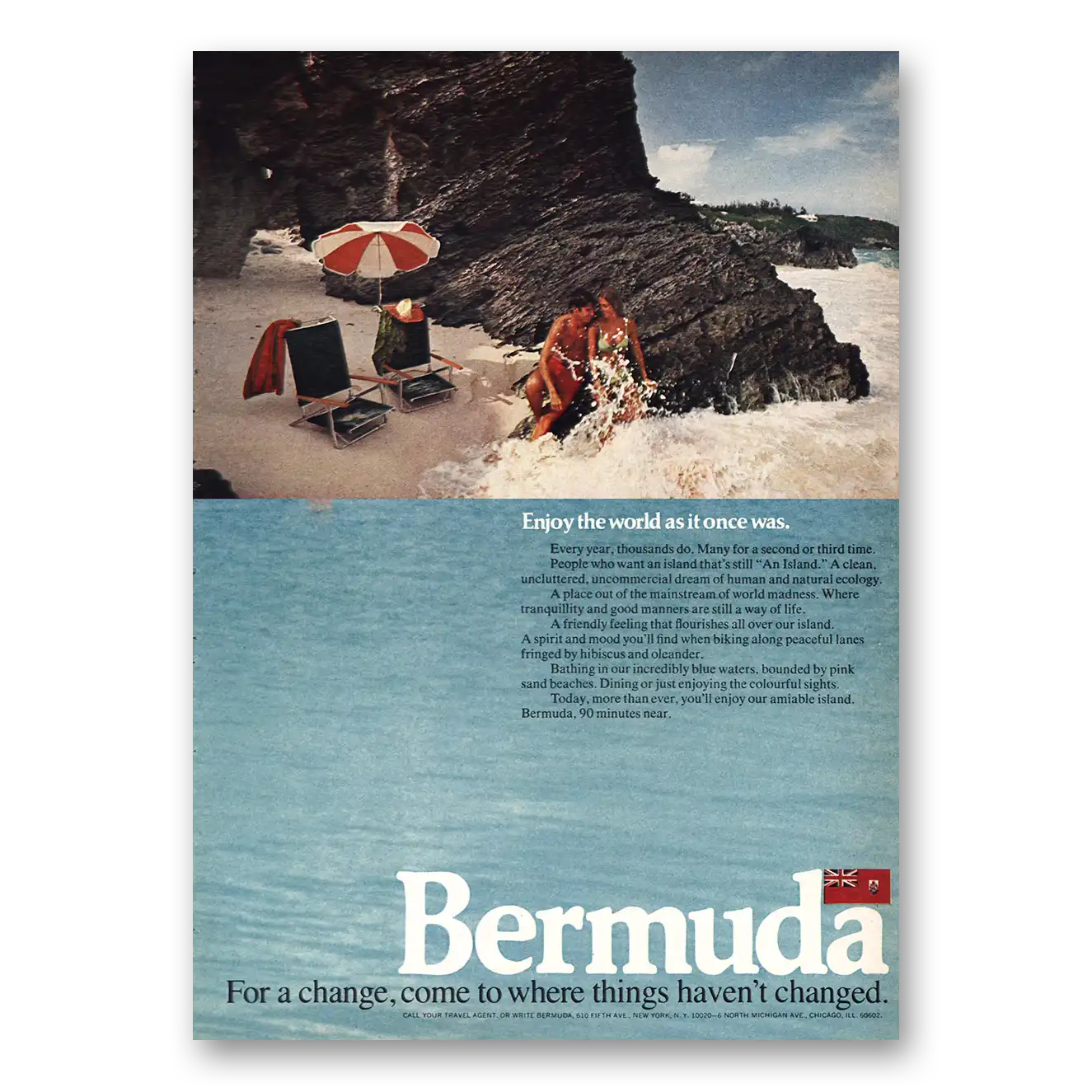 1971 Bermuda World As It Once Was Vintage Magazine Print Ad