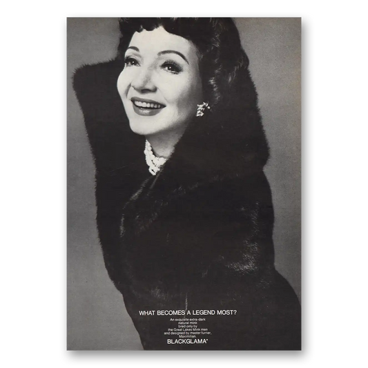 1971 Blackglama Claudette Colbert Vintage Magazine Print Ad