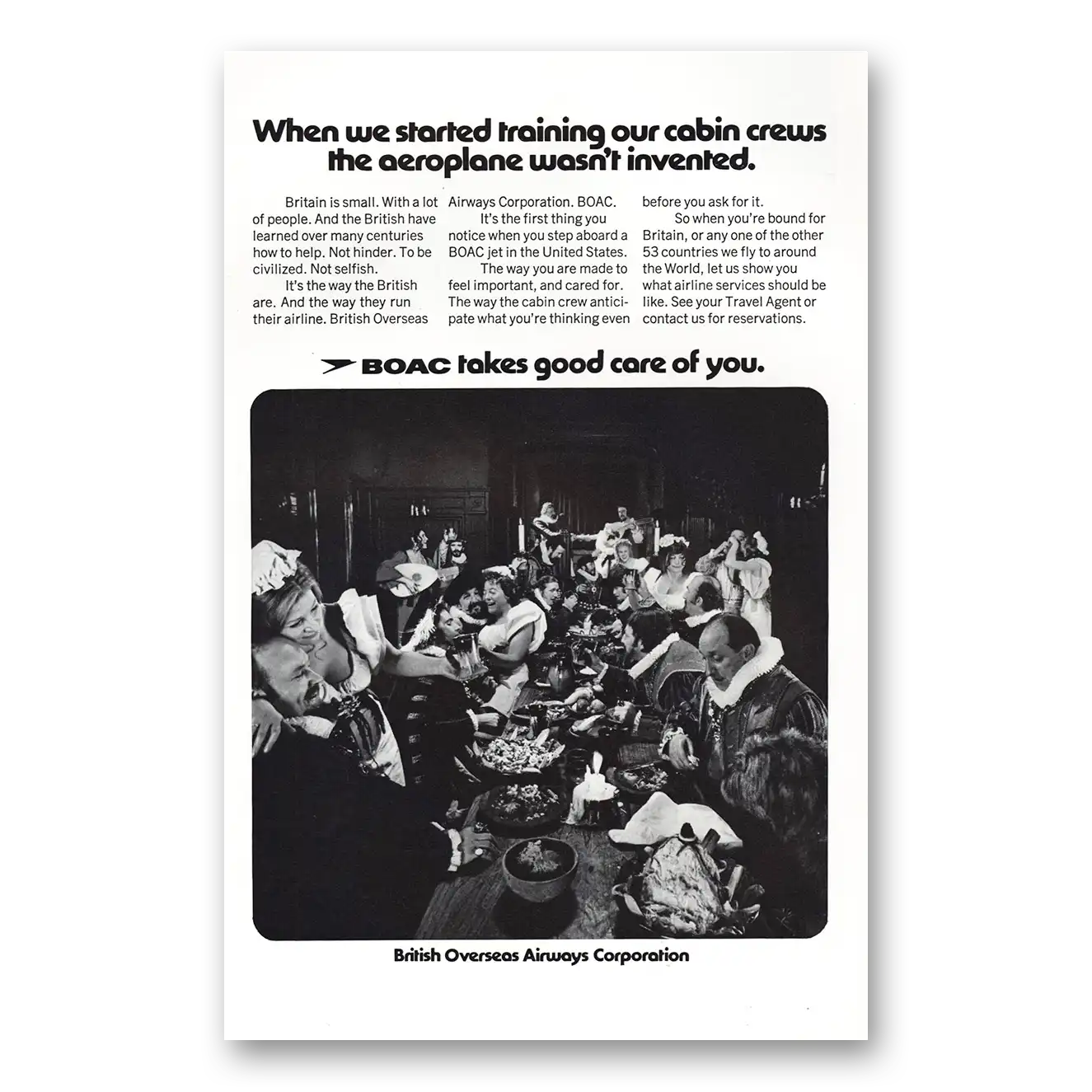 1971 British Airways BOAC When We Started Training Our Cabin Crews Vintage Magazine Print Ad