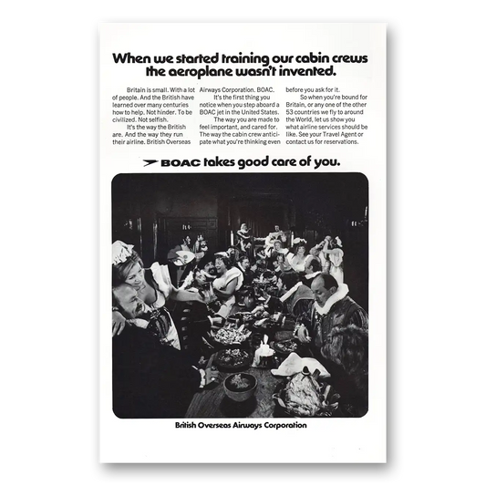 1971 British Airways BOAC When We Started Training Our Cabin Crews Vintage Magazine Print Ad